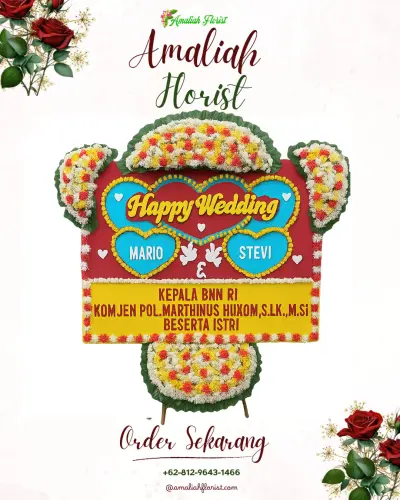 Karangan Papan Bunga Pernikahan di Mandala